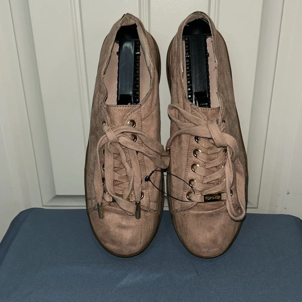 Topshop Pink Suede Sneakers